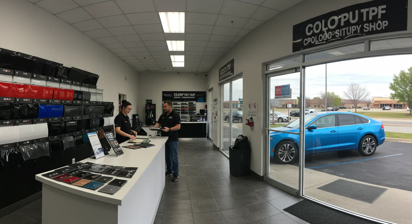 Kolorowy sklep TPU PPF w USA