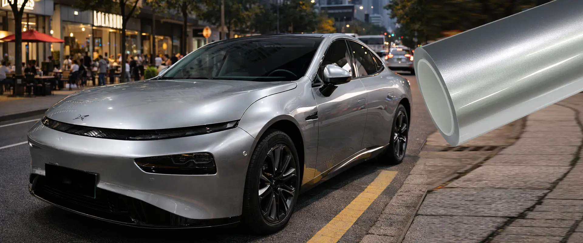 Metallic Silver Color TPU Paint Protection Film